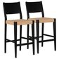 Linon Home Decor Cadence Bar Stool in Matte Black and Natural (Set of 2), , large