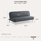 Lifestyle Solutions Toni Convertible Sofa in Charcoal, , large