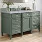 James Martin Vanities Brittany 60" Single Bathroom Vanity in Smokey Celadon with 3 cm Carrara White Marble Top and Rectangular Sink, , large
