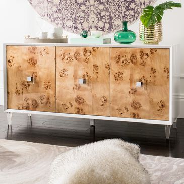 Safavieh Lazaro Sideboard in White Lacquer and Bulwood, , large