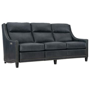Bernhardt Richmond Leather Power Motion Sofa in Blue Gray, , large