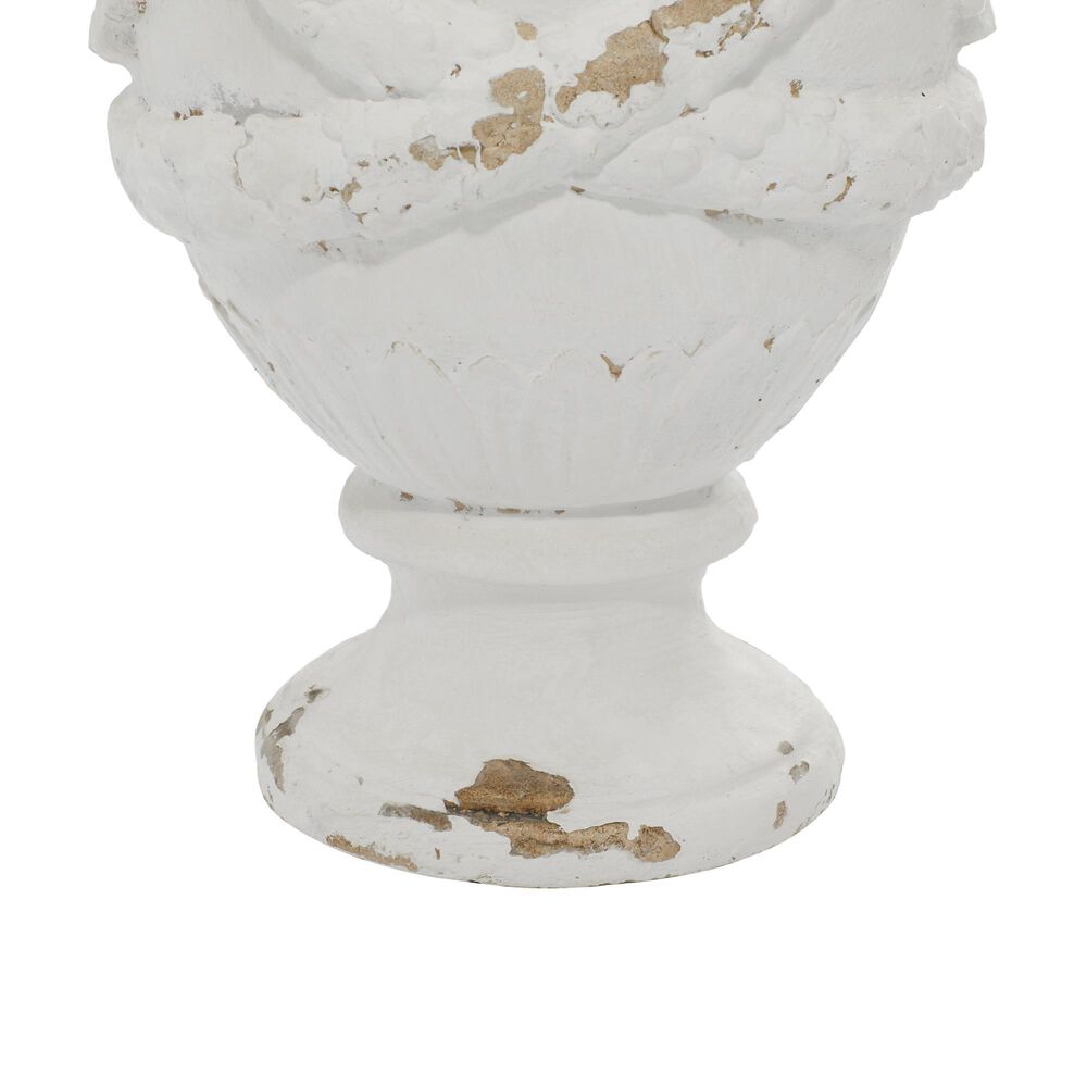 Maple and Jade 18&quot; x 12&quot; Farmhouse Amphora Vase in Distressed Ivory White, , large