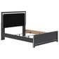 Ashley Zuraleus Queen Upholstered Panel Bed in Matte Black and Chrome, , large