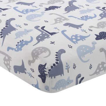 Lambs and Ivy Roar Crib Fitted Sheet in Black, Navy and Tan, , large