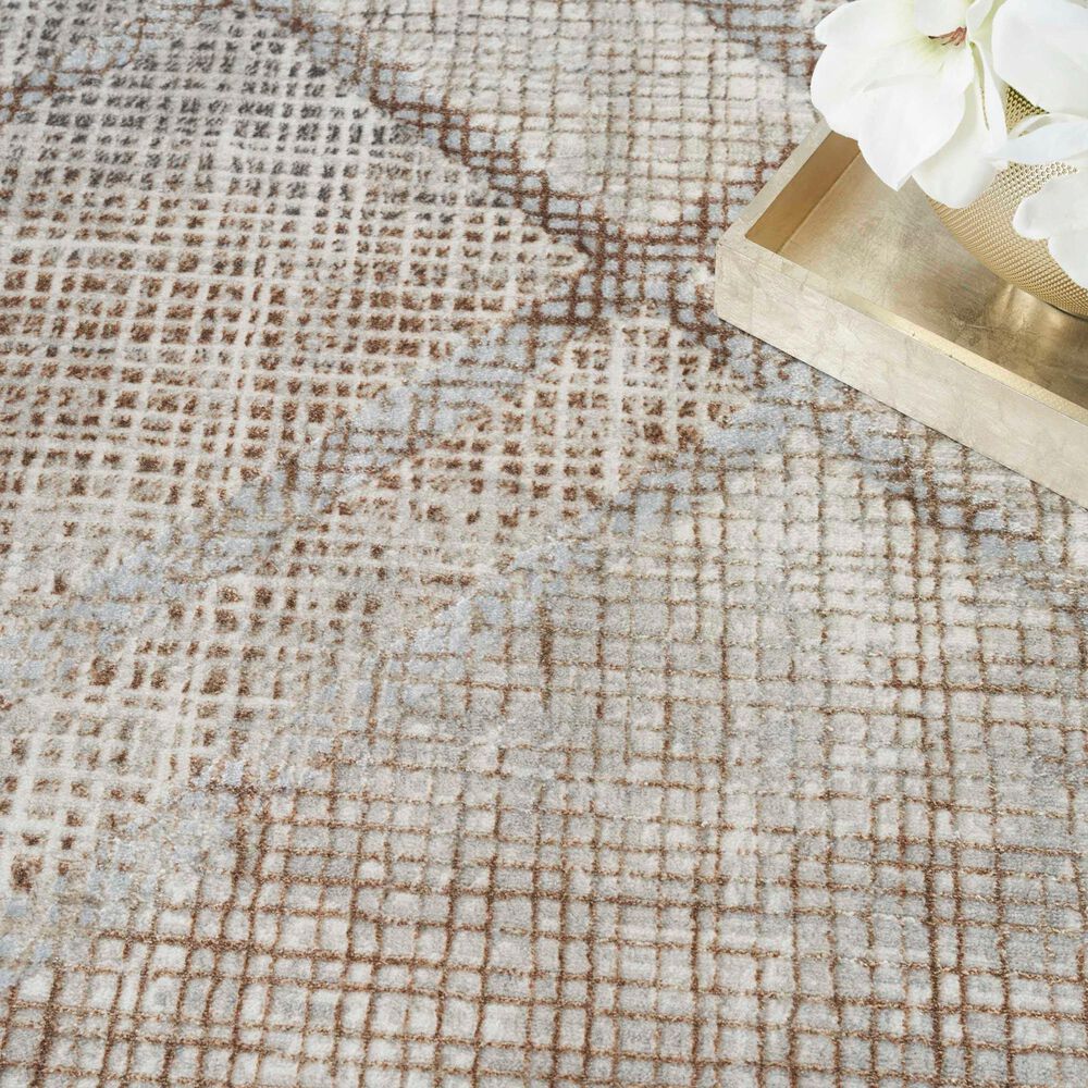 Nourison Sparkle Grey and Mocha 9' x 12' Area Rug, , large