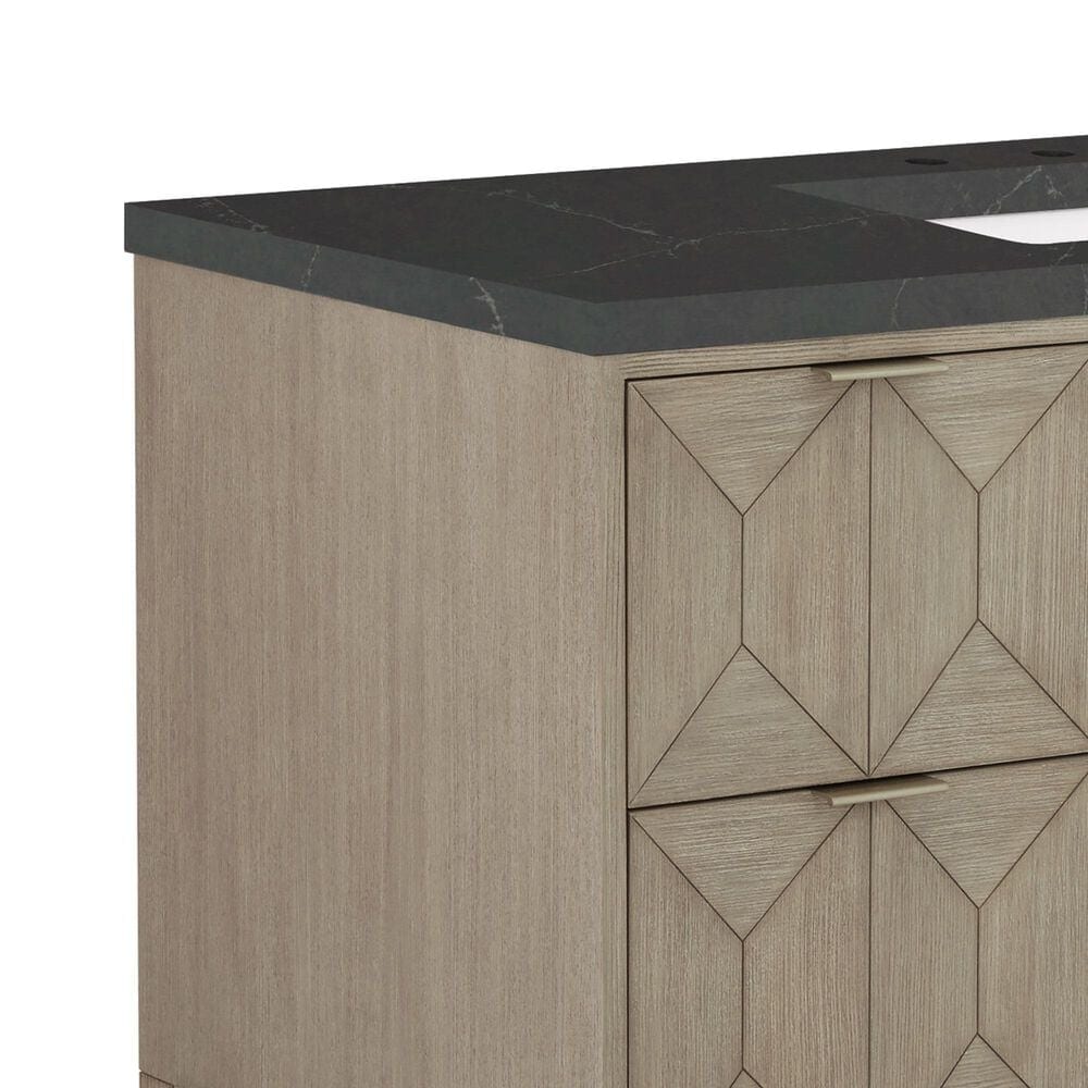 James Martin Vanities Emmeline 48&quot; Single Vanity in Pebble Oak with 3 cm Charcoal Soapstone Quartz Top, , large