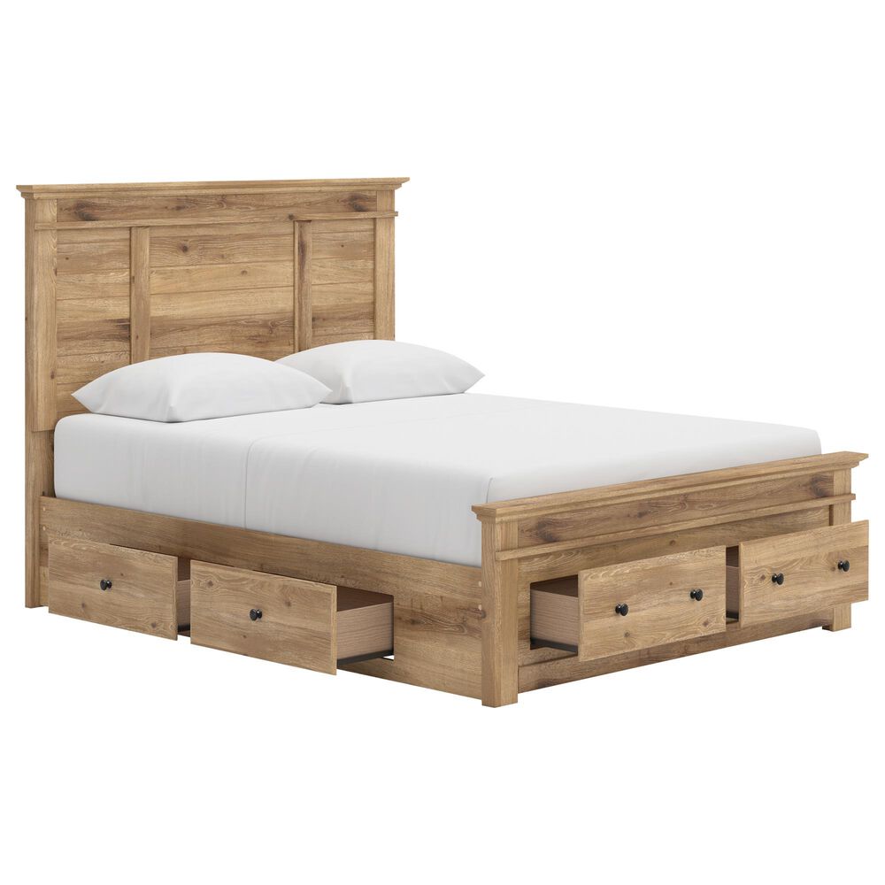 Ashley Makidern 4-Piece Queen Storage Bedroom Set with Six Drawers in Natural Brown, , large