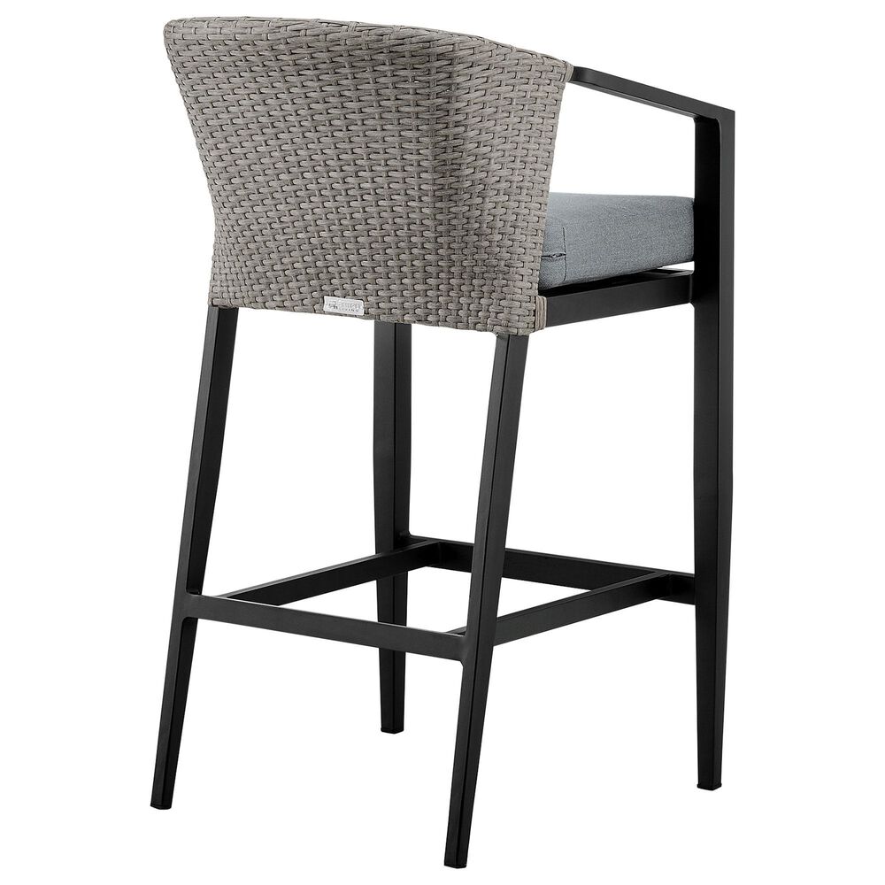 Armen Living Aileen Patio Bar Stool in Dark Gray, , large