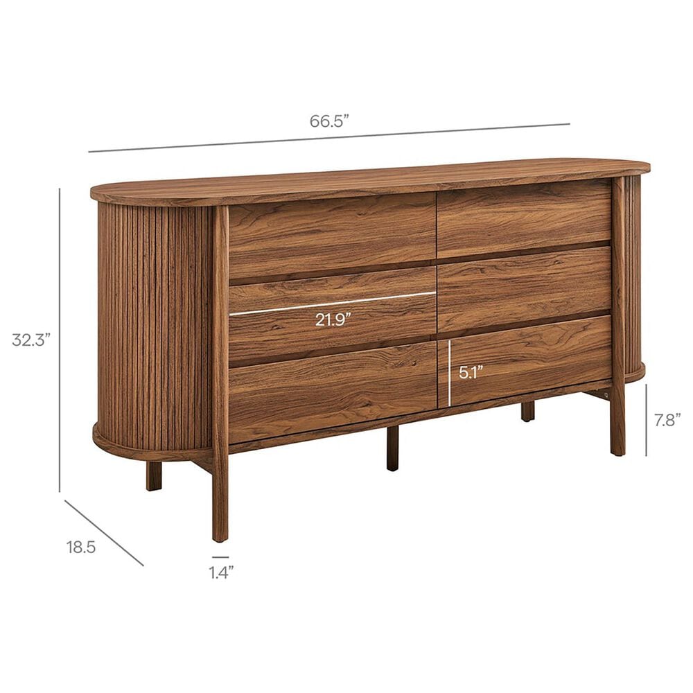 Modway Cadence 6-Drawer Dresser in Walnut, , large