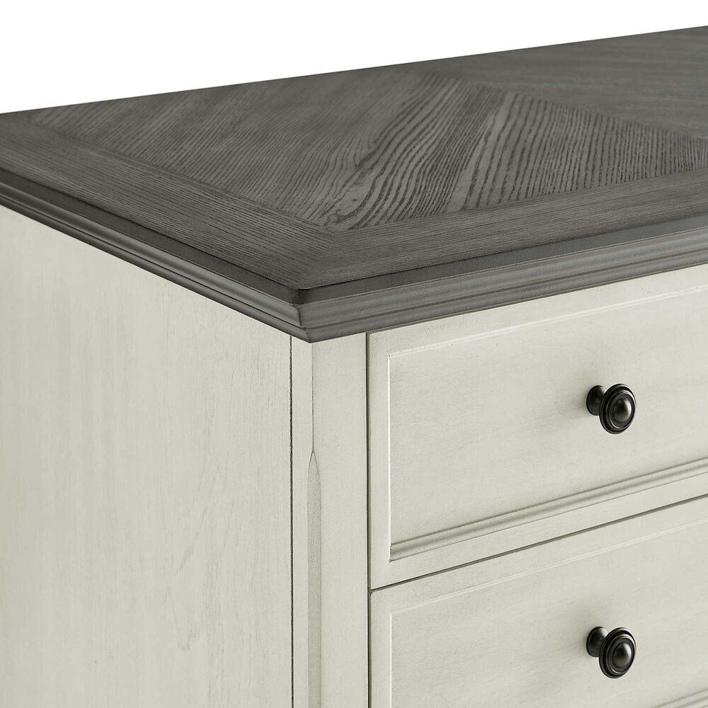 Wycliff Bay Hartford 3-Piece L-Shaped Desk with Lateral File Set in Antique White and Gray, , large