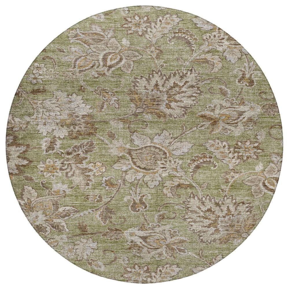 Dalyn Rug Company Silk Road Aloe, Fern, Taupe, Ivory and Copper 8" Round Area Rug, , large