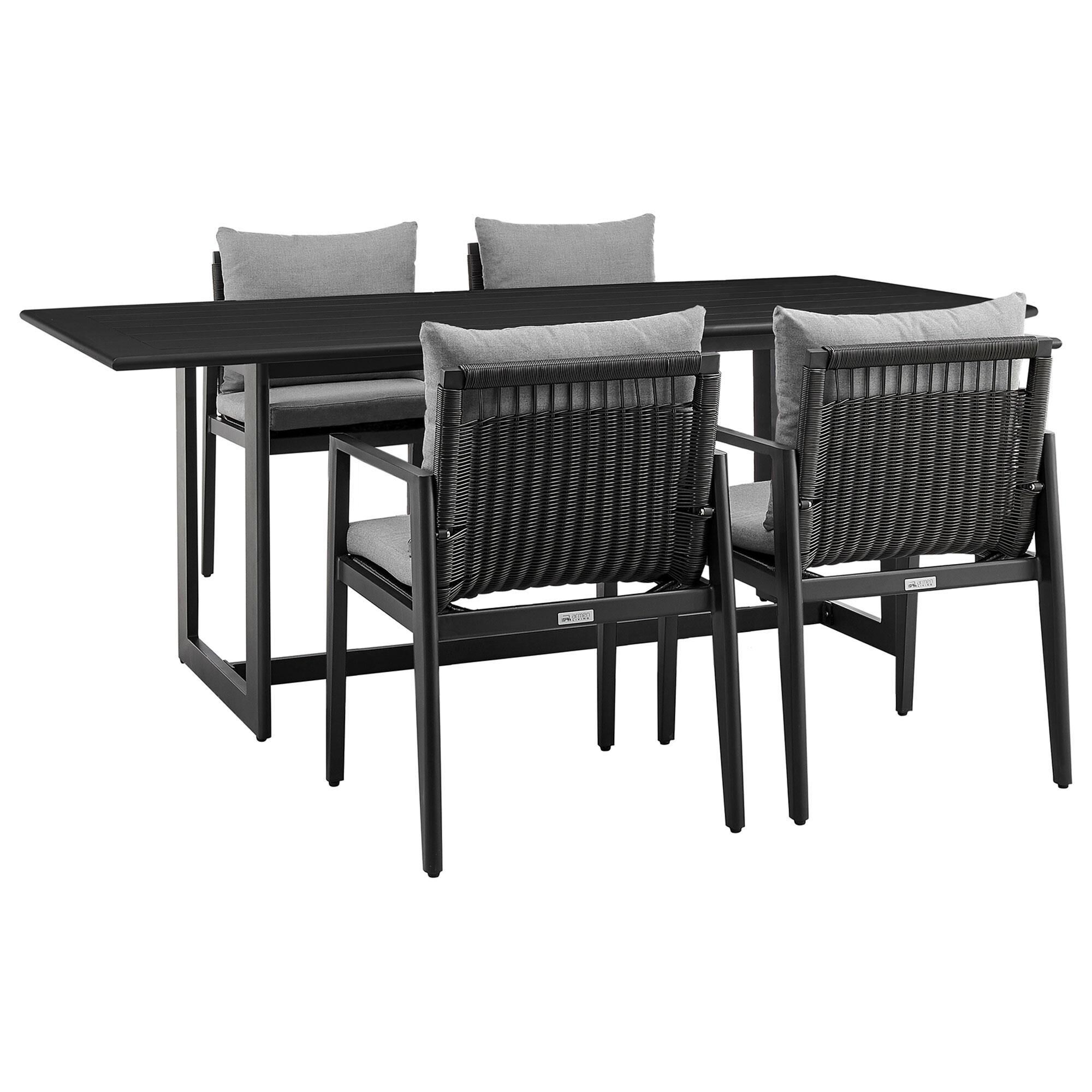 Modern black outdoor dining table cheap