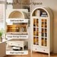 HOMLUX 71" Arched Curved Storage Cabinet in White, , large