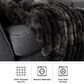 Timberlake 60" x 80" Ruched Faux Fur Throw Blanket in Black, , large