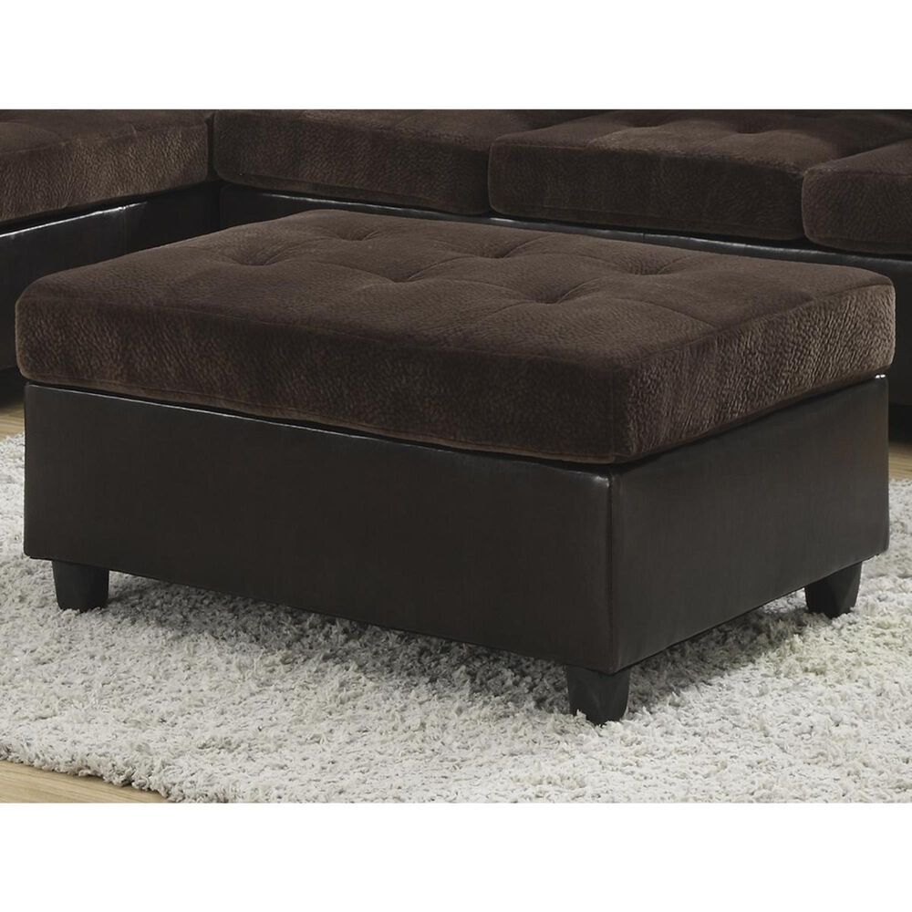 Pacific Landing Mallory Casual and Contemporary Ottoman in Dark Chocolate, , large