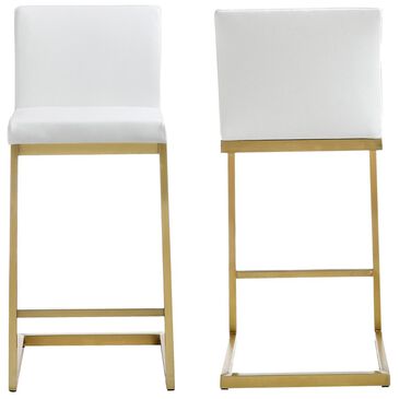 Tov Furniture Parma Counter Stool in White and Gold (Set of 2), , large