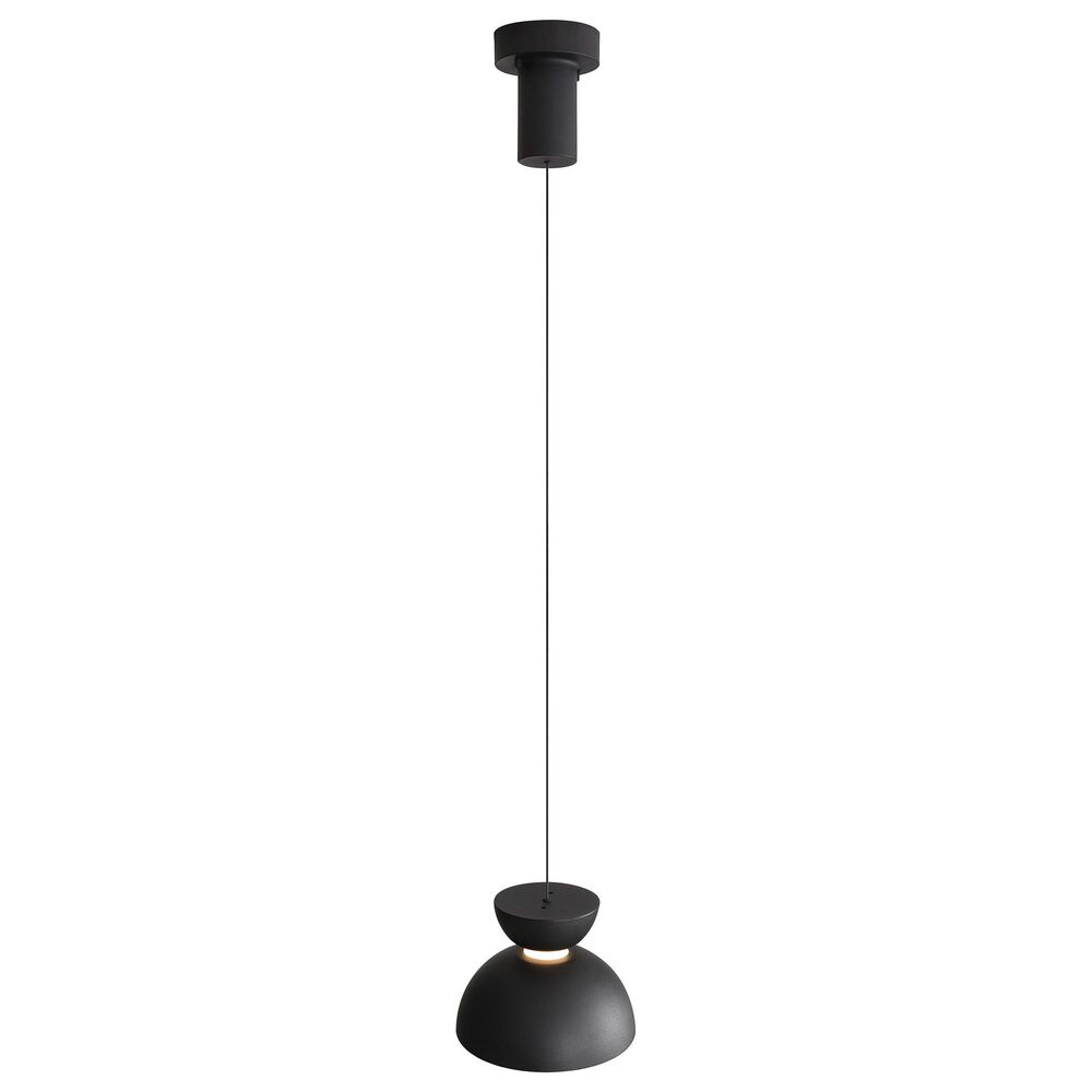 Golden Lighting Vintra LED 1-Light Pendant in Sand Black with Chrome, , large