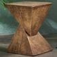Hearth and Haven Tess Outdoor Twist-Shape Side Table in Natural, , large