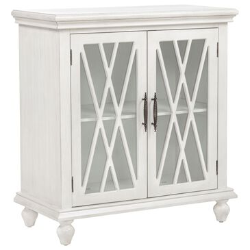 Linon Home Decor Kelcey 2-Door Cabinet in Distressed Creamy White, , large