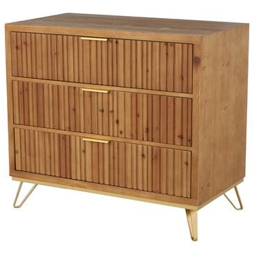 Maple and Jade 3-Drawer Room Chest in Matte Brown and Gold, , large