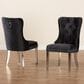 Baxton Studio Honora Side Chair with Black Velvet in Silver (Set of 2), , large