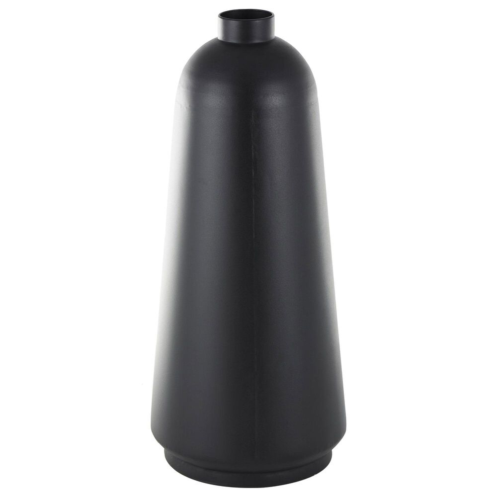 Maple and Jade 30" Decorative Vase with Narrow Opening in Matte Black, , large