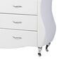 Baxton Studio Enzo 6-Drawer Dresser with White Upholstered in Stainless Steel, , large