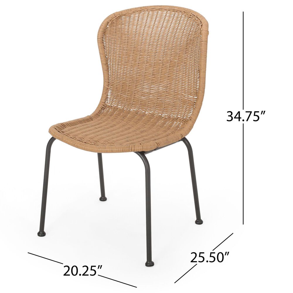 Hearth and Haven Boho Outdoor Chair in Light Brown &#40;Set of 2&#41;, , large