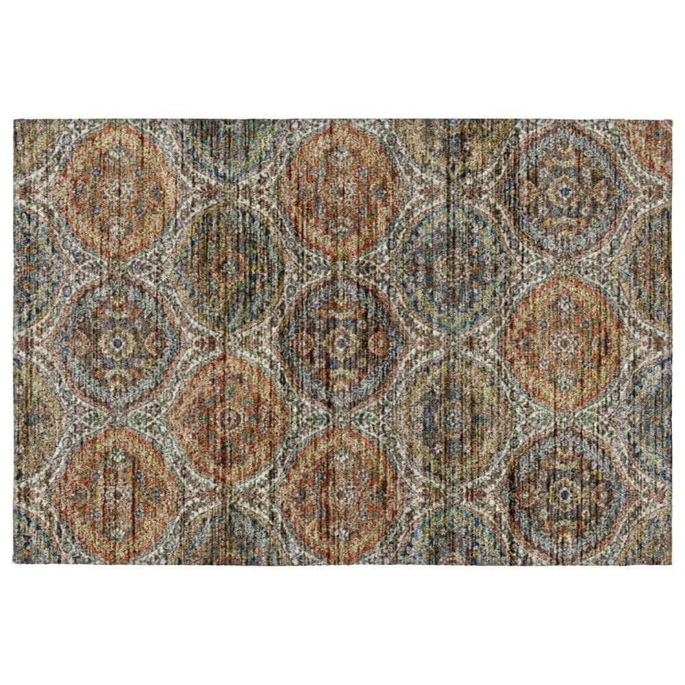 Dalyn Rug Company Silk Road Mocha, Ivory, Copper, Teal, Olive and Gold 2"6" x 3"10" Area Rug, , large