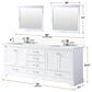Lexora Home Dukes 80" Double Bathroom Vanity in Navy Blue with 2 cm White Cultured Marble Top and Rectangular Sinks, , large