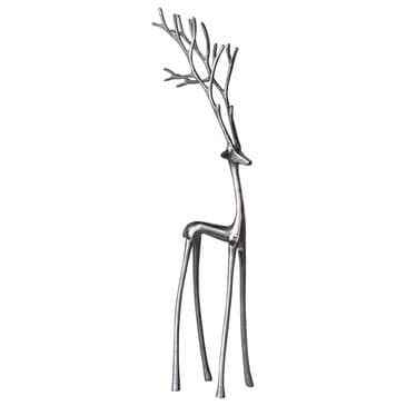 Creative Coop Tall Cast Aluminum Reindeer Sculpture in Gunmetal, , large