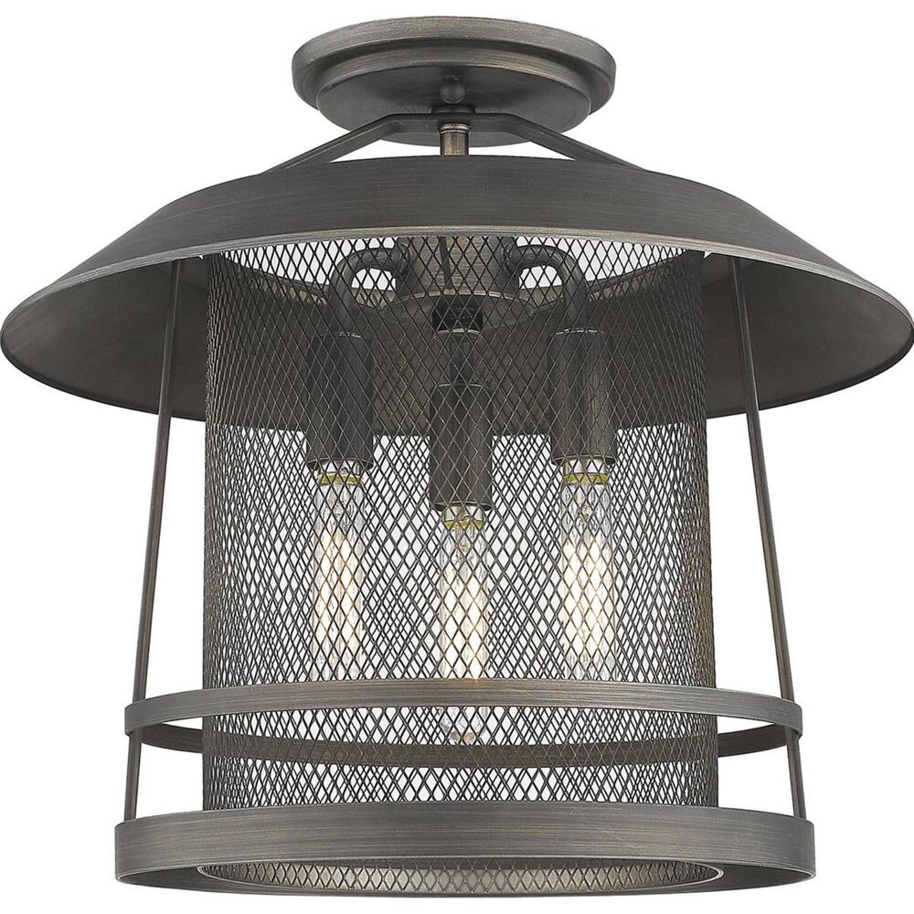 Golden Lighting Parsons Semi Flush in Gunmetal Bronze, , large