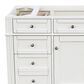 James Martin Brittany 48" Single Bathroom Vanity in Bright White with 3 cm White Zeus Quartz Top and Rectangular Sink, , large