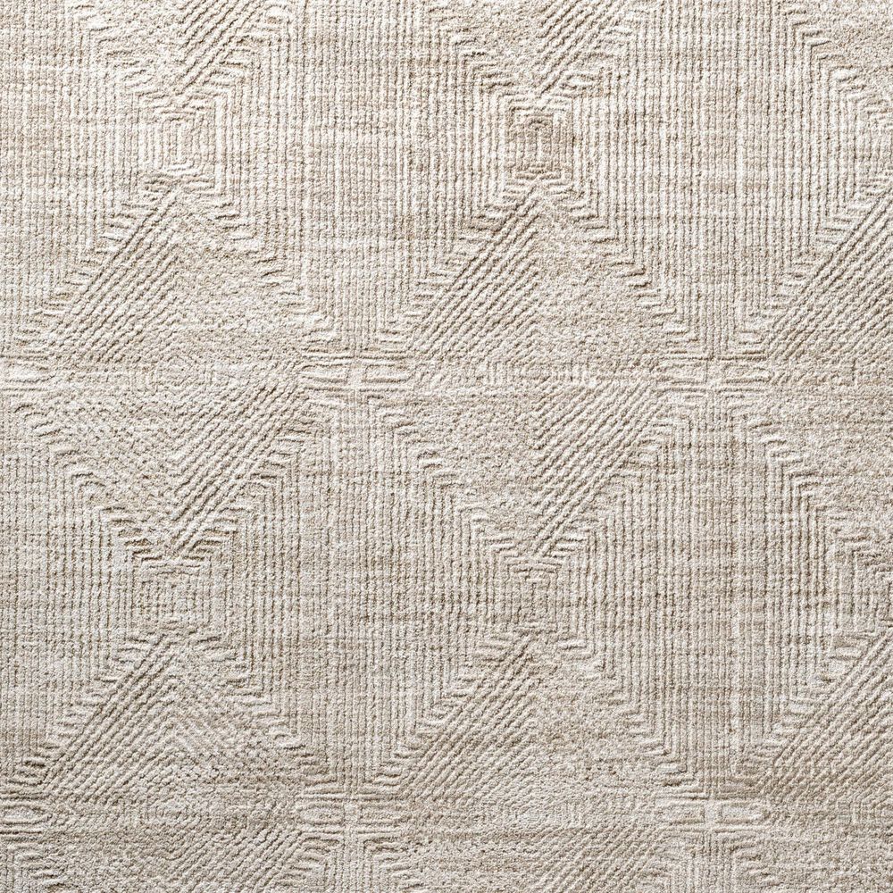 Surya Masterpiece Light Gray, Cream and Medium Gray 6'7" Round Area Rug, , large