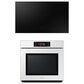 Samsung Bespoke 2-Piece Kitchen Package with White Bespoke 30" Single Wall Oven and Black 36" Induction Cooktop, , large