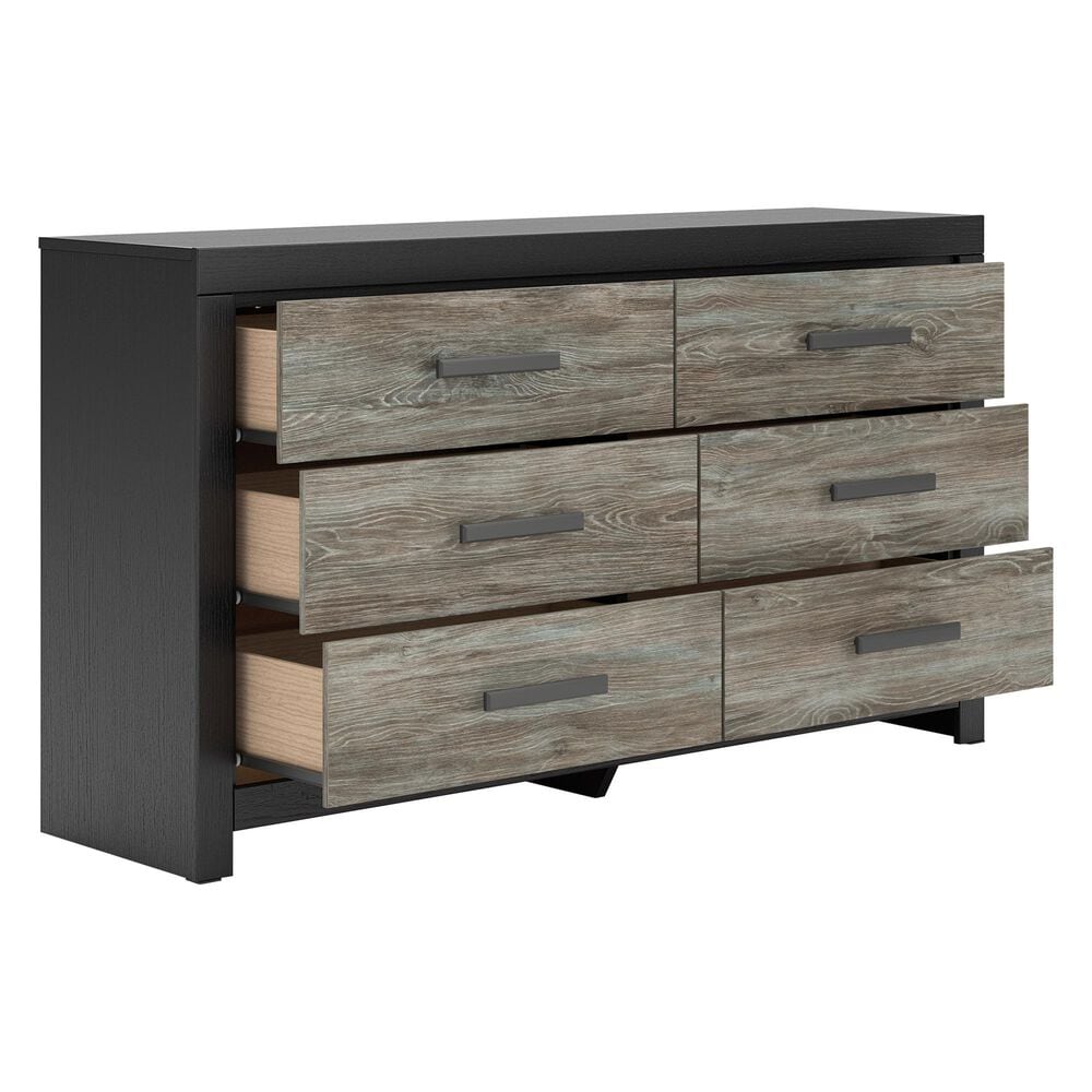 Ashley Broachmyn 6 Drawer Dresser Only in Warm Gray and Matte Black, , large