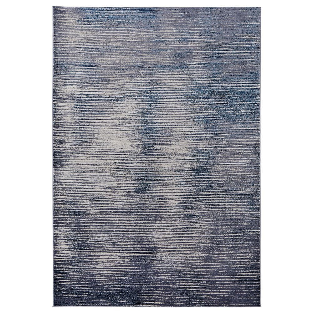 Feizy Indio 5" x 8" Navy and Blue Area Rug, , large