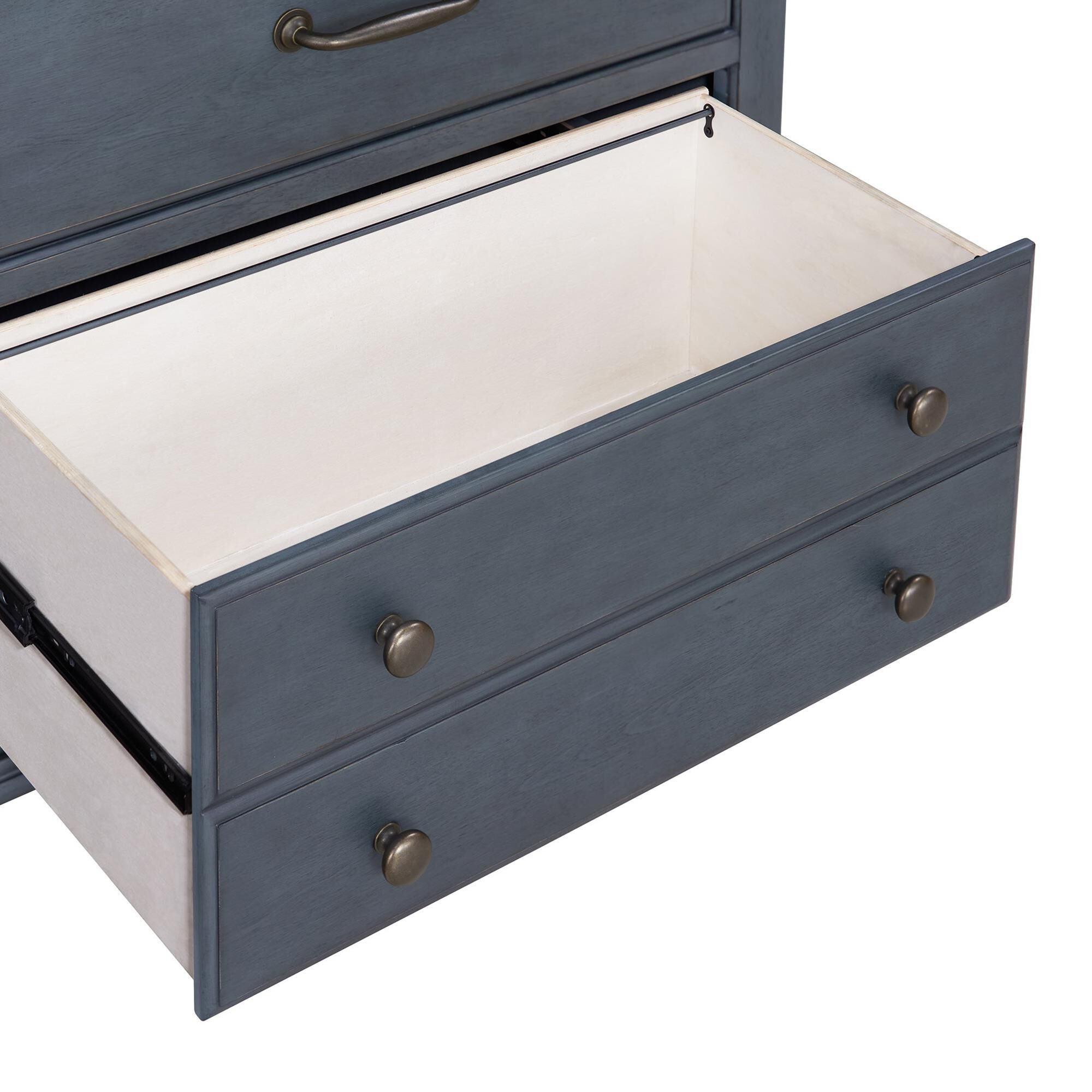Legends Home Americana 2-Drawer Lateral File in Corduory Blue and