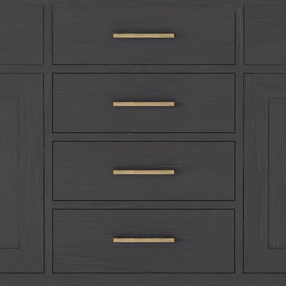 Lexora Home Abbey 80&quot; Double Bathroom Vanity in Black Oak with 2 cm White Cultured Marble Top and Rectangular Sinks, , large