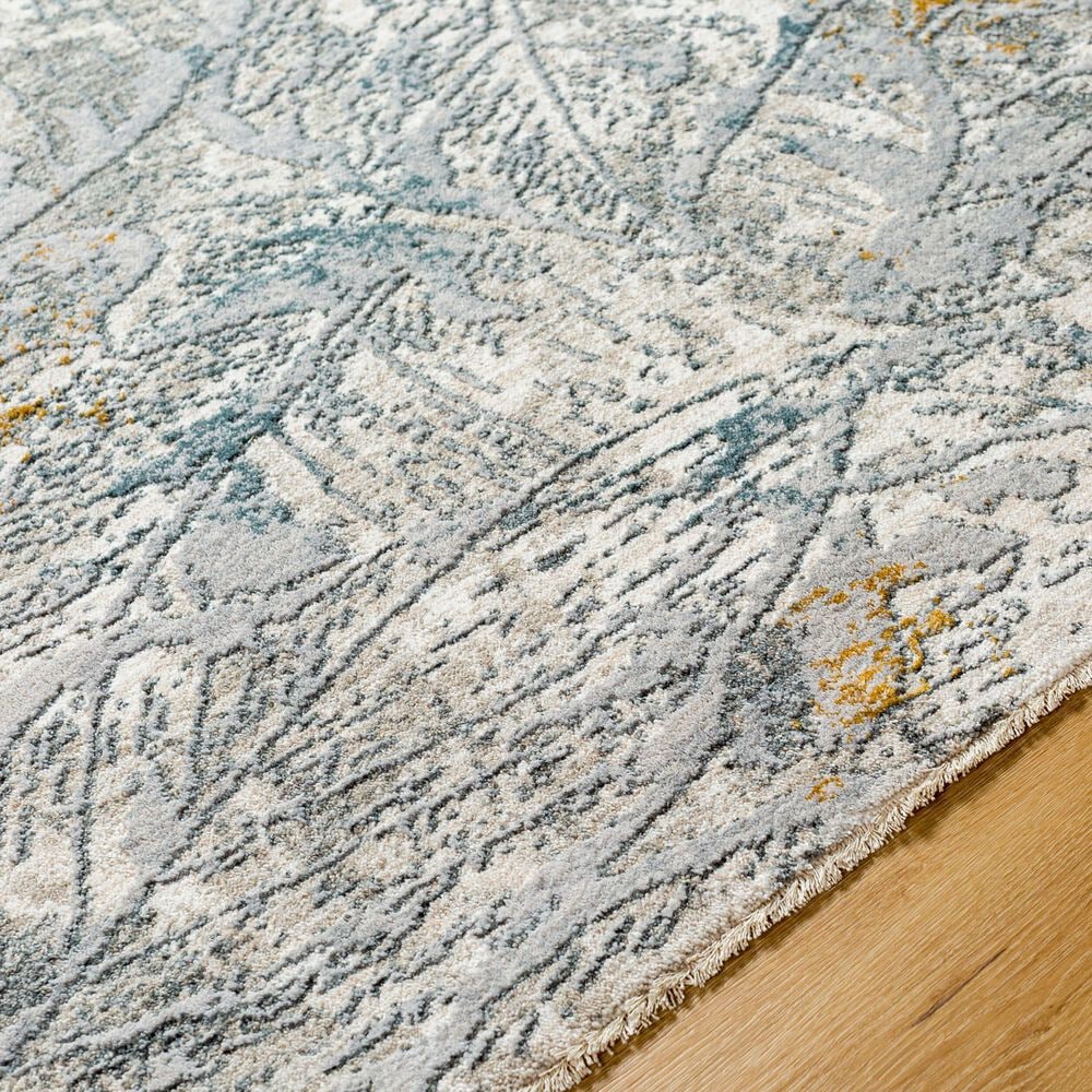 Surya Dresden DRE-2317 White, Medium Gray, Light Slate, Gray, Denim and Mustard 9&#39; x 12&#39;2&quot; Area Rug, , large