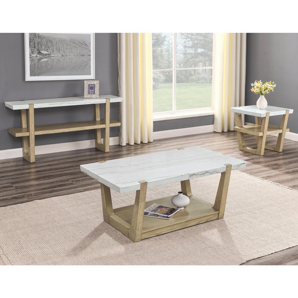 Crystal City Perth Sofa Table in Weathered Sand and White, , large