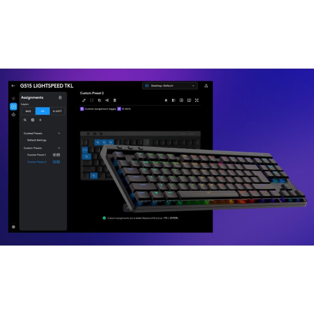 Logitech Lightspeed Gaming Keyboard Blk, , large