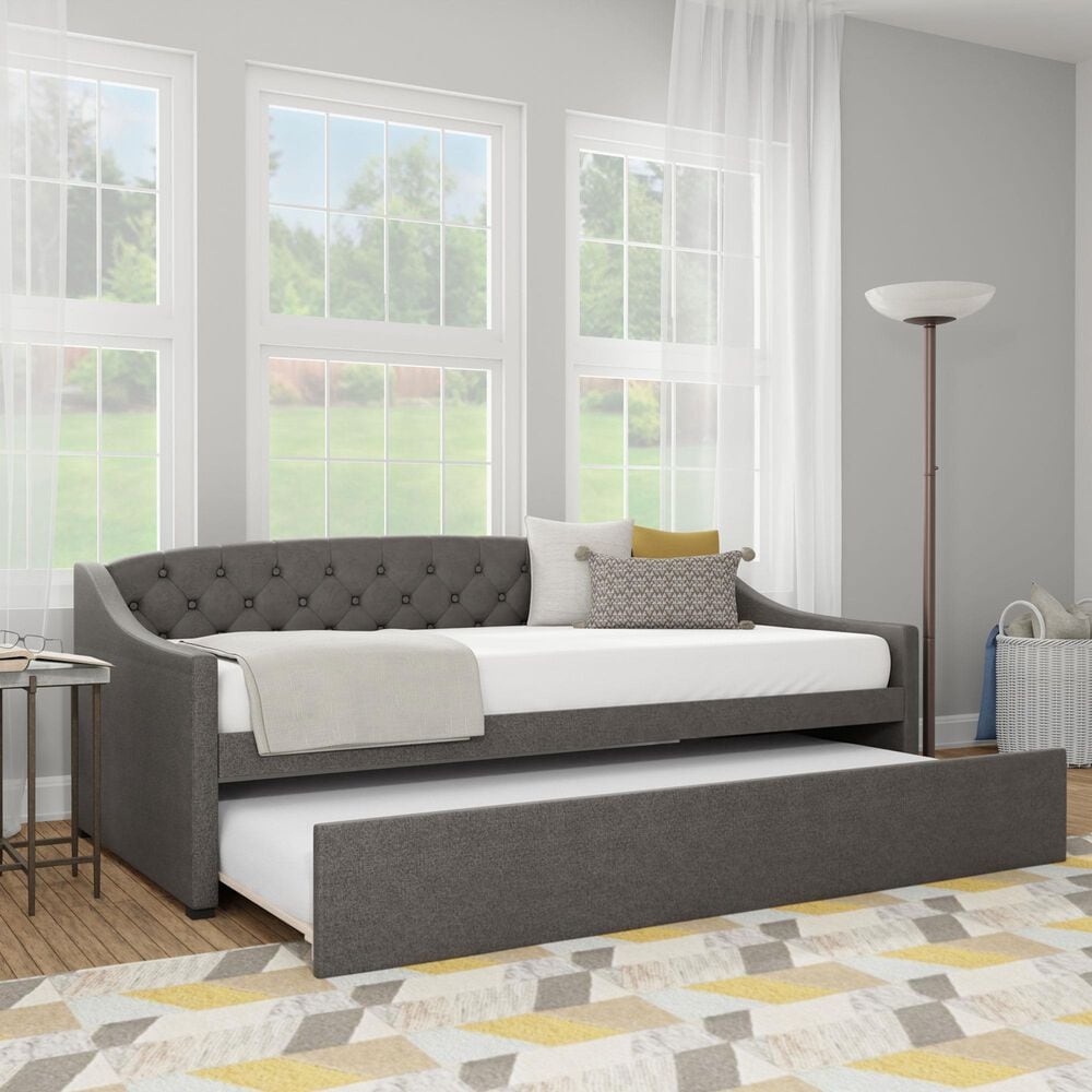 The Monday Company Zoey Upholstered Daybed with Trundle in Charcoal, , large