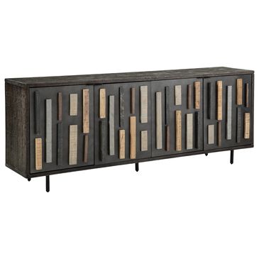 Signature Design by Ashley Franchester 76" Cabinet in Dark Brown and Metallic Gray, , large
