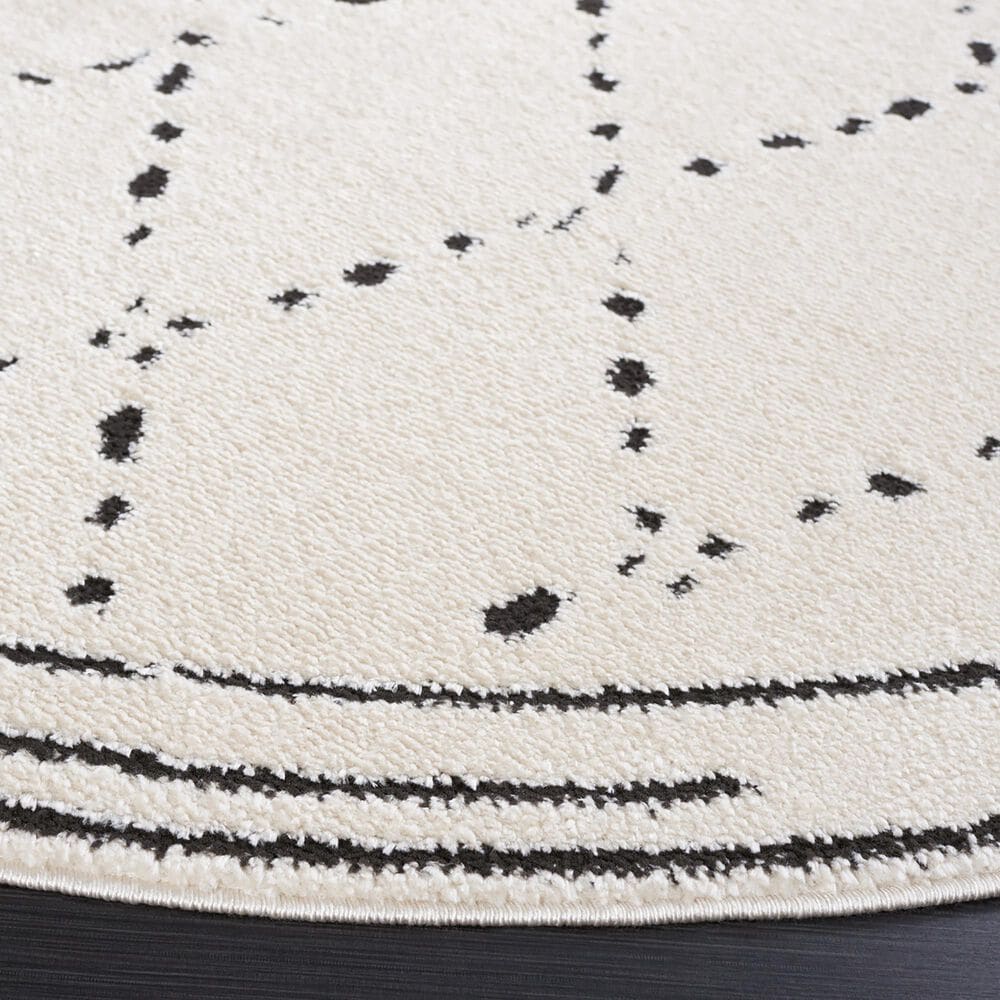 Safavieh Melody MEL102A 6&#39;7&quot; Round Ivory and Black Area Rug, , large