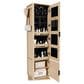GigaCloud Rotating Jewelry Cabinet with Full-length Mirror, Coat Rack and Shelves in Walnut, , large