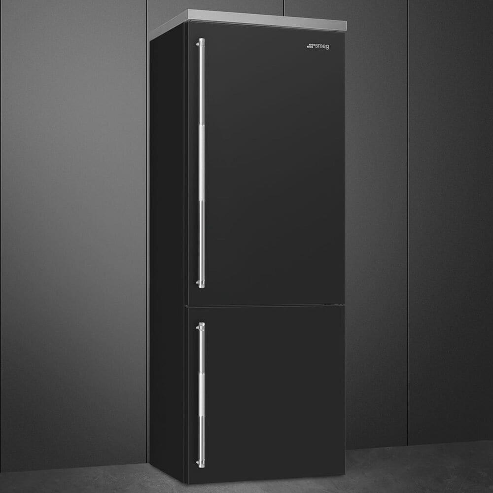 SMEG 16.28 Cu. Ft. Freestanding Bottom Freezer Refrigerator in Matte Black, , large