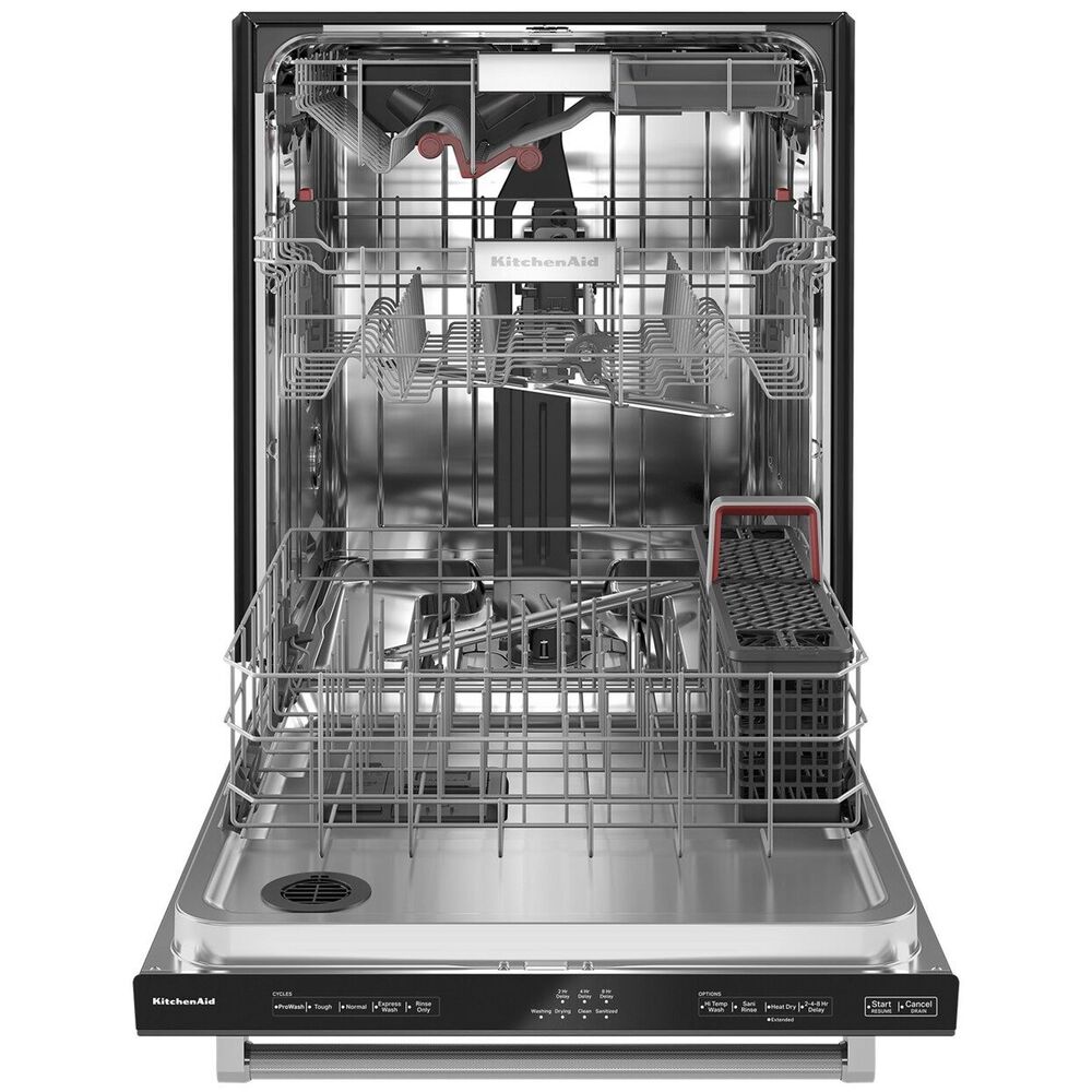 KitchenAid 24&quot; Built-In Bar Handle Dishwasher with FreeFlex 3rd Rack and Top Control in Black Stainless Steel, , large