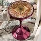 Furniture of America Gleam Round End Table in Polished Purple and Orange, , large