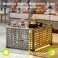 HOMLUX LED-Lit Patio Coffee Table with Built-In Solar Powered LED Lights in Gray, , large